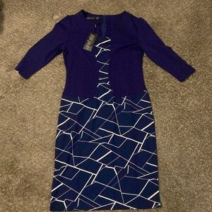 WOMENS Navy blue and white dress XL